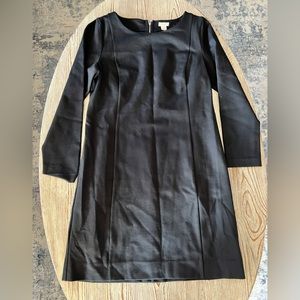 J Crew factory black ponte knit sheath dress size small